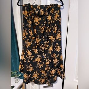 shein floral midi skirt